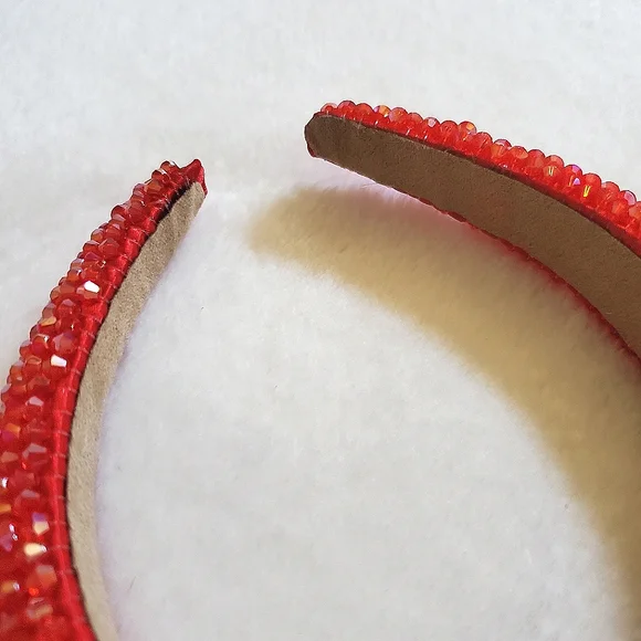 Red Rhinestone Bead Headband - Picture 6 of 6